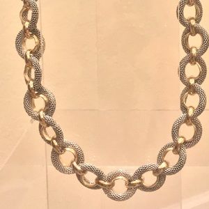 Intertwined Rope Chain link Gold Silver Necklace